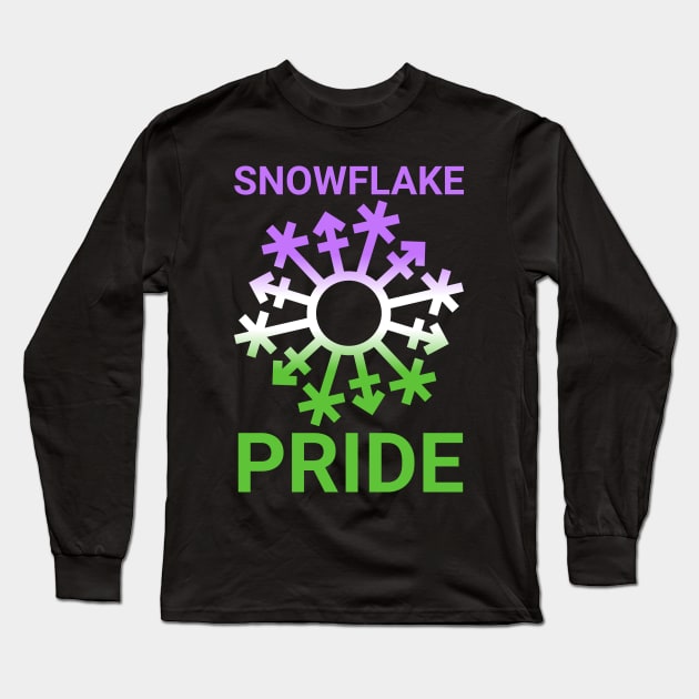 Snowflake Pride - genderqueer flag colors Long Sleeve T-Shirt by GenderConcepts